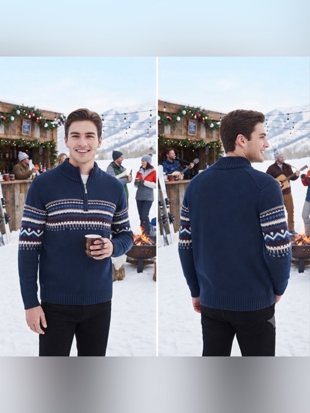 Izod Blue Patterned Men's Sweater. Size Medium, NWT